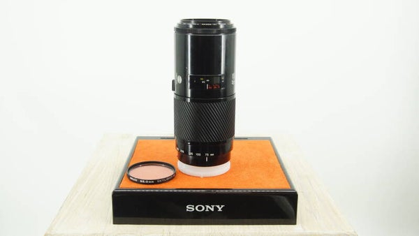 Minolta 75-300mm telelens sony a-mount Beercan, met garantie!