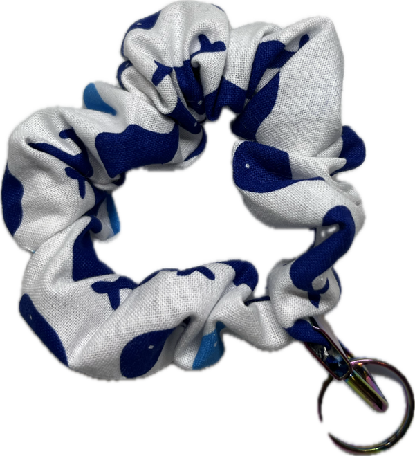 Save the Whales Scrunchie Wristlet Keychain