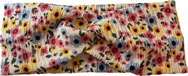 Colorful Crinkle Floral Head Band