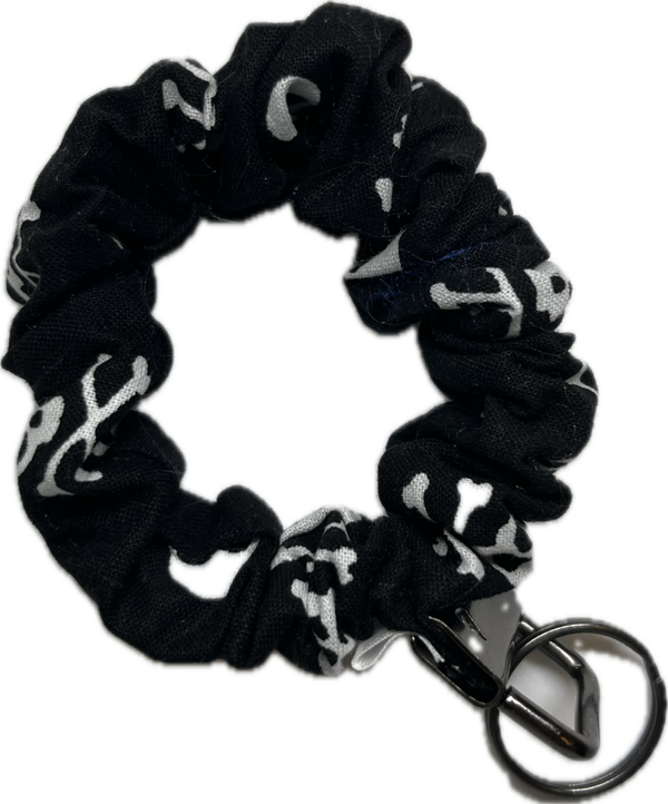 Skulls Scrunchie Wristlet Keychain