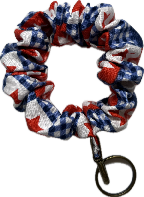 Country Home Scrunchie Wristlet Keychain