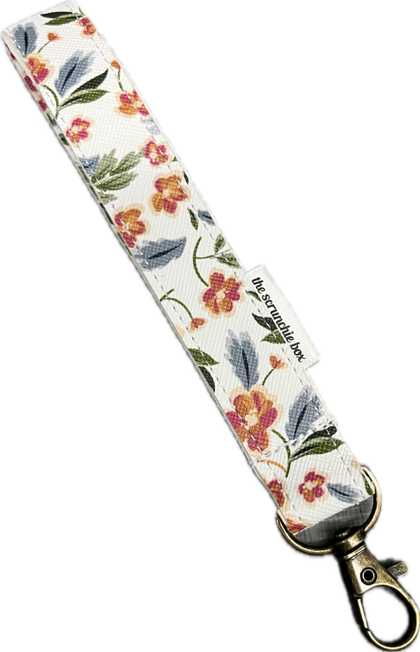 Red Flowers Wristlet Keychain