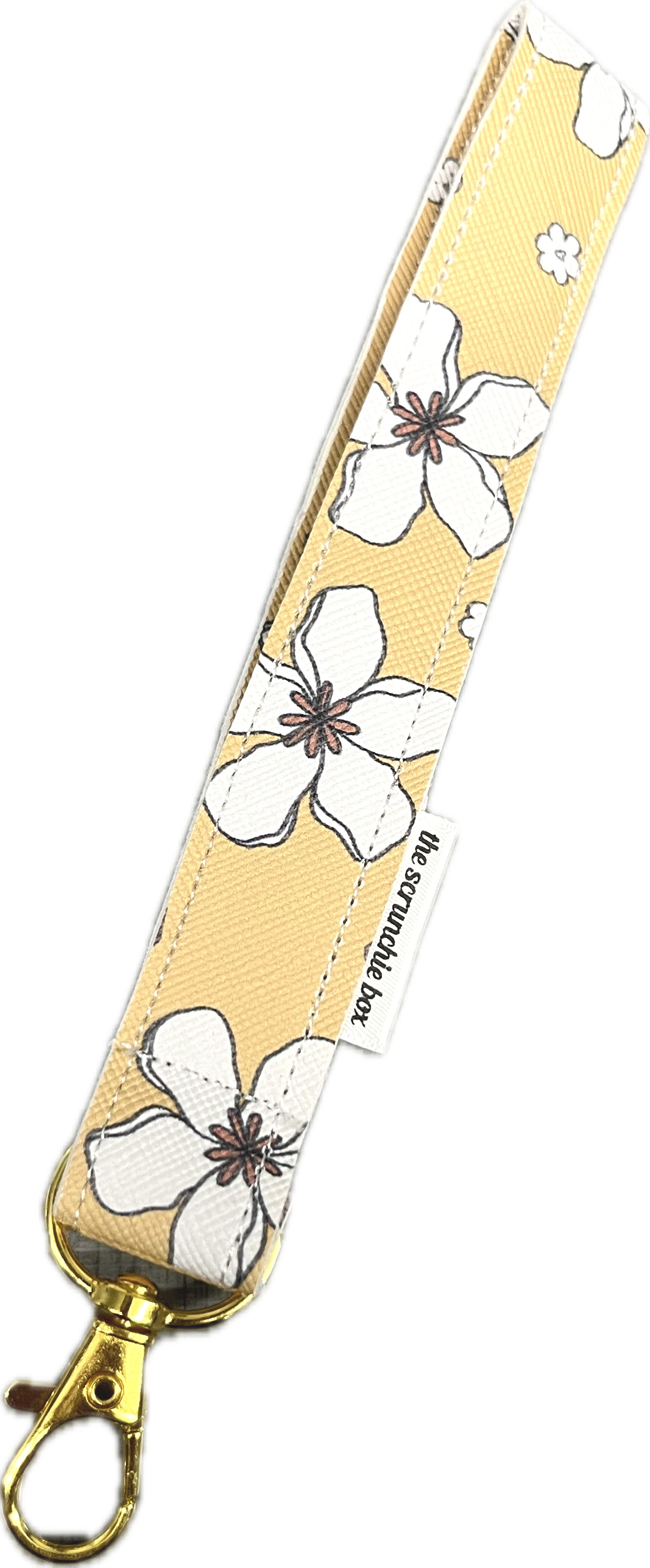 White Flower Wristlet Keychain