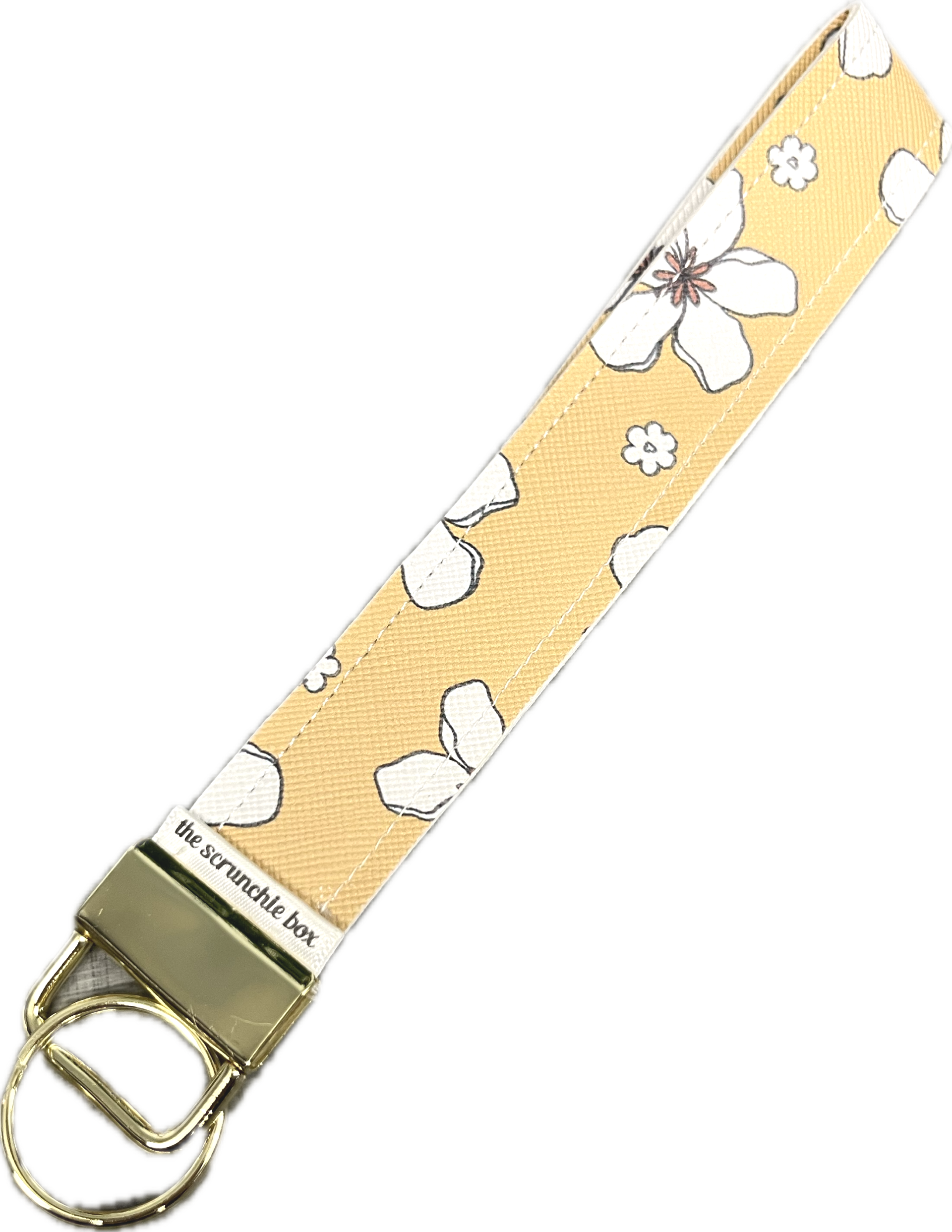 White Flower Wristlet Keychain