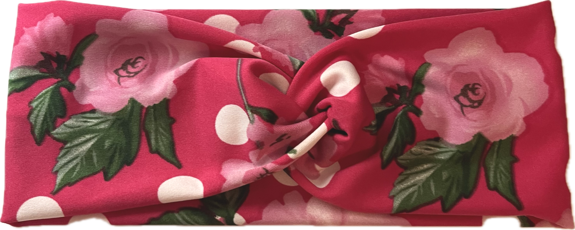 Pink Floral Polka Dot Headband