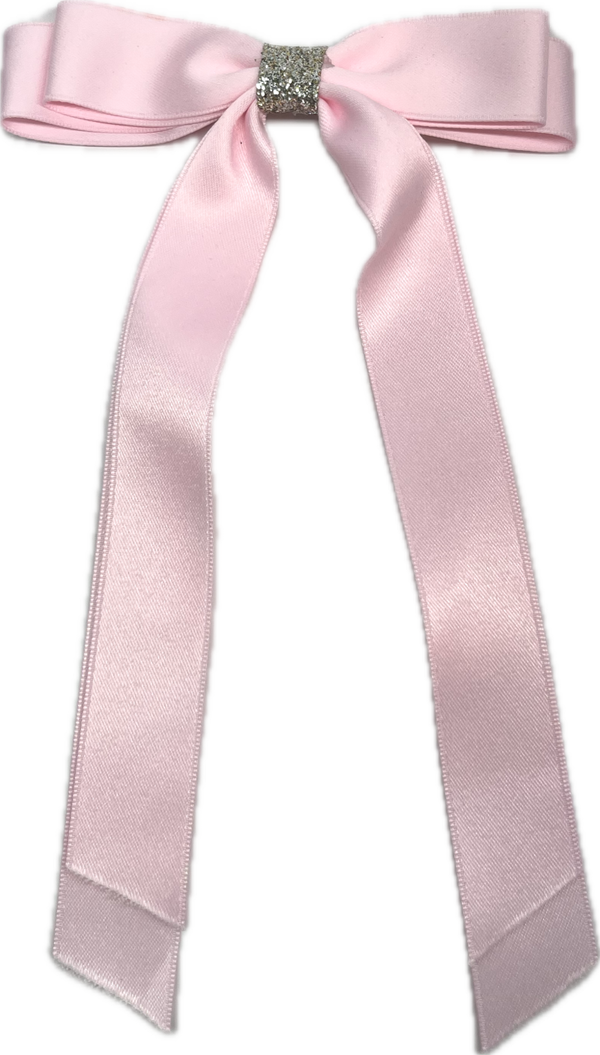 Pink With Sliver Sparkle Hairbow