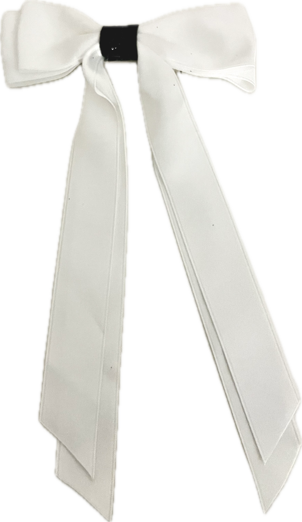 White With Black Sparkle Hairbow