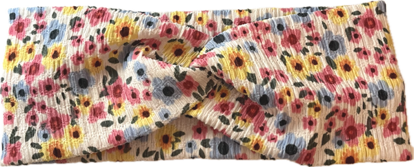 Colorful Crinkle Floral Head Band
