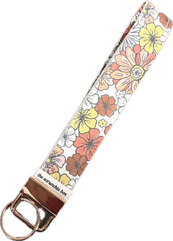 Flowers Wristlet Keychain