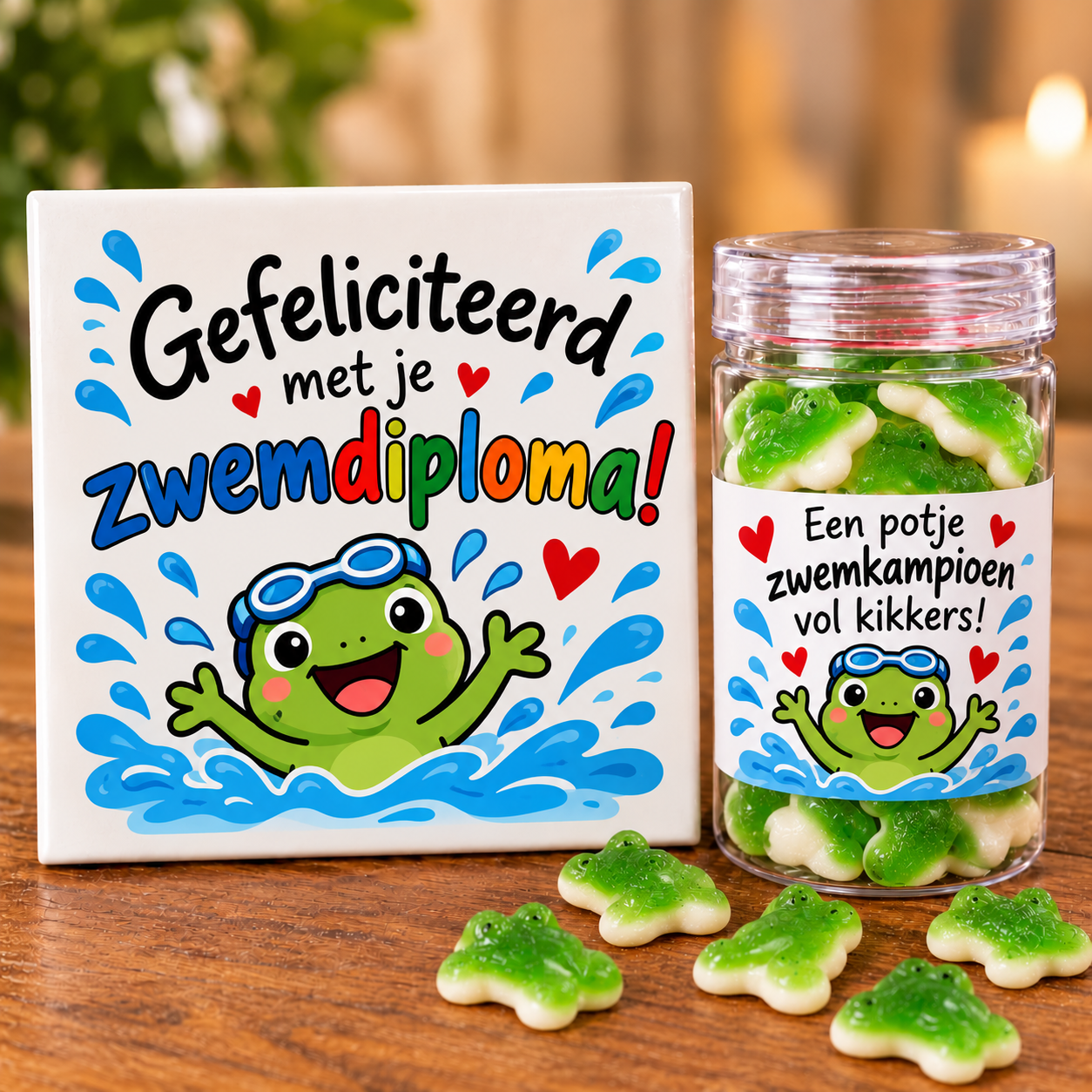 Zwemdiploma tegel met kikkers