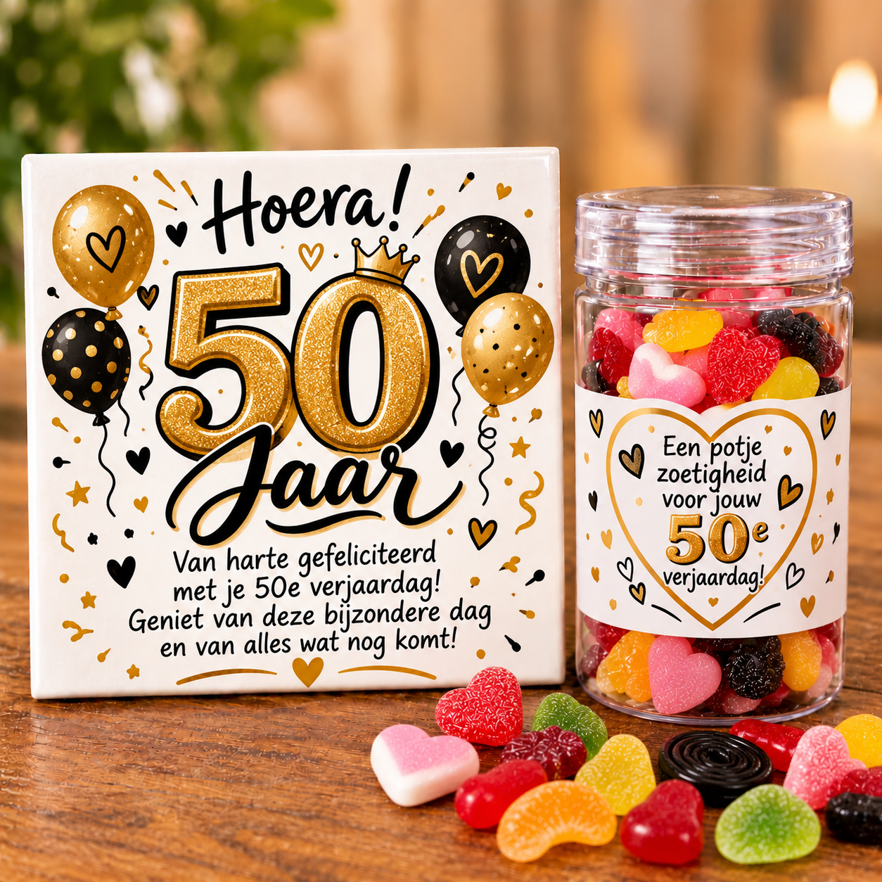 50 jaar tegel met wat lekkers