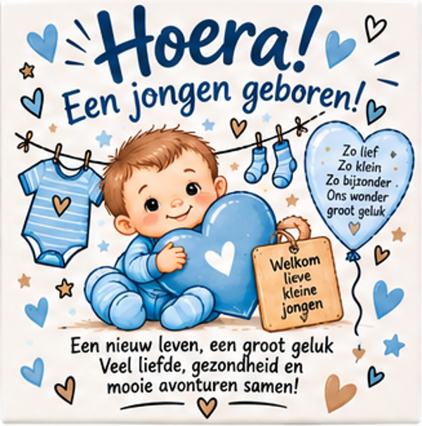 Geboorte jongen tegel