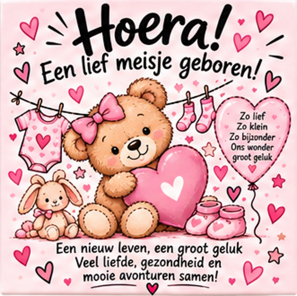 Geboorte meisje tegel