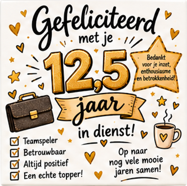 12,5 jaar jubileum tegel