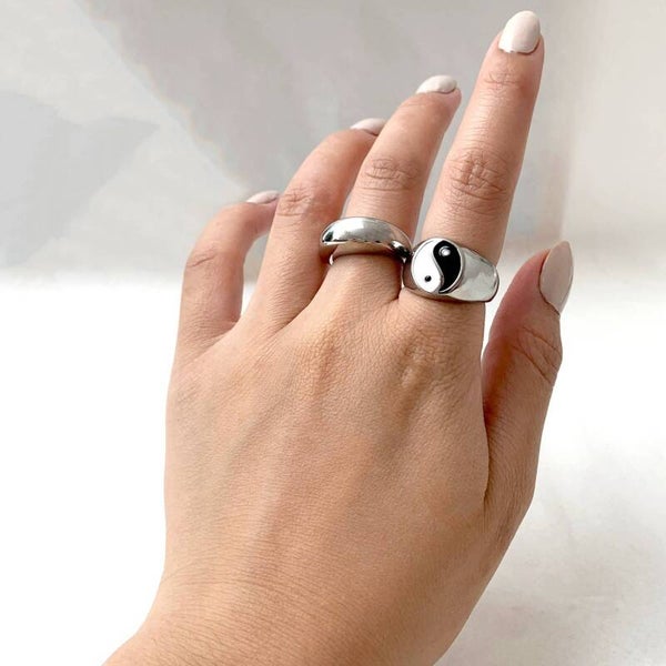 Mai Desiree Haven Silver Yin Yang Signet Ring