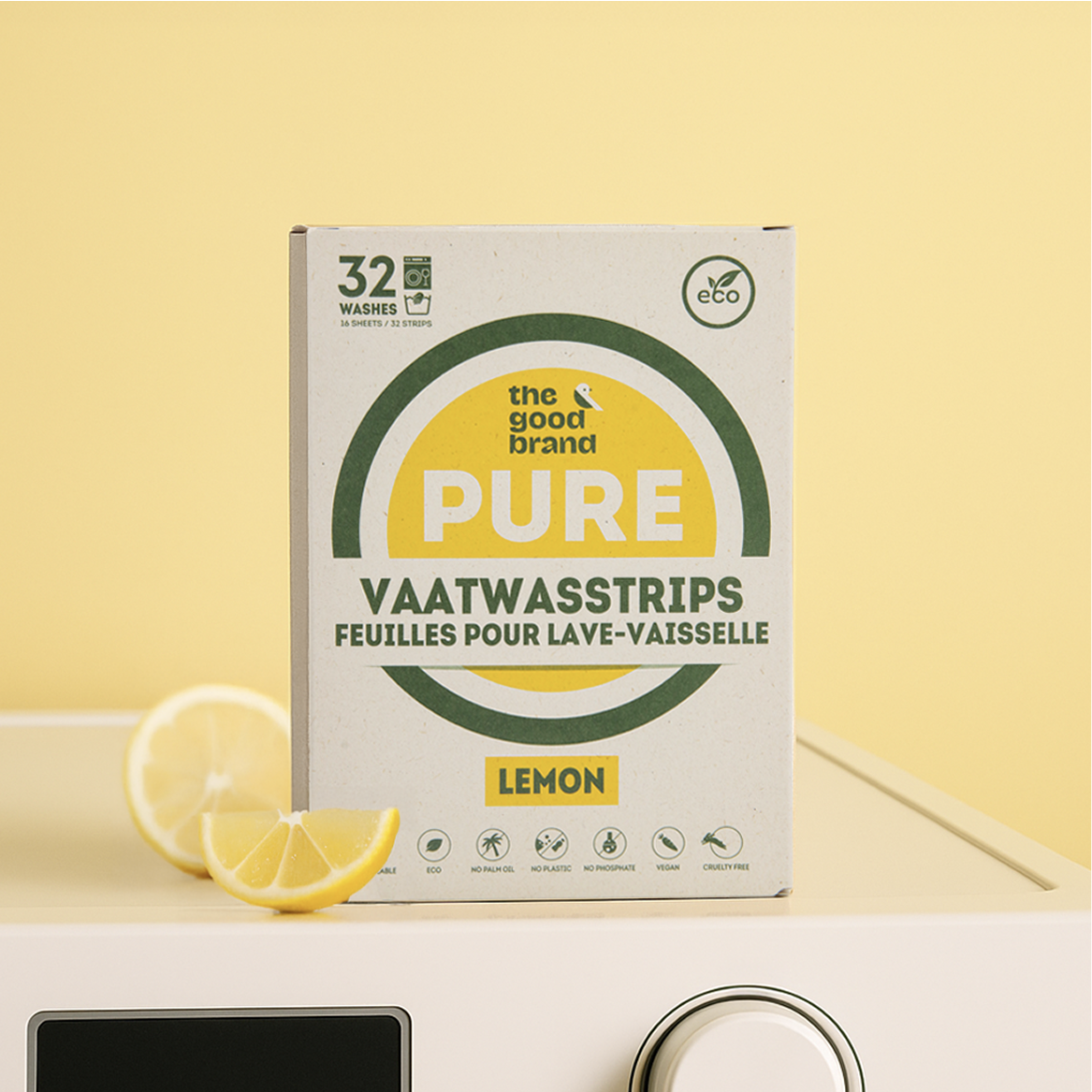 The Good Brand Vaatwasstrips Lemon Fresh | 32 wasbeurten