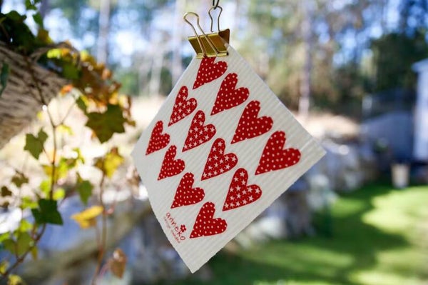 Eco Vaatdoekje met Print | Hearts