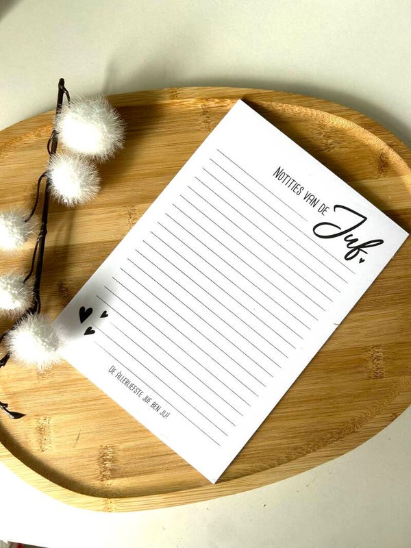 Notitieblok voor de juf - juf cadeautje