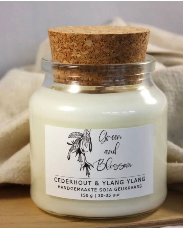 Soja geurkaars l cederhout en ylang ylang - 150 gram
