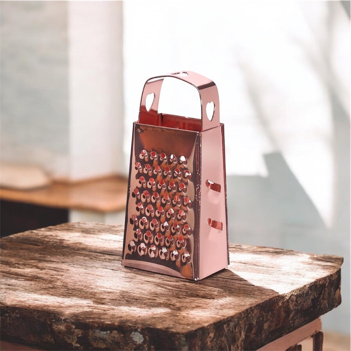 Koper kleurige rasp amberblokjes