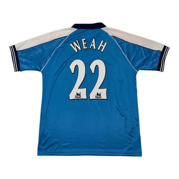 Manchester City 1999-01 Le Coq Sportif Home Trikot #22 Weah (L-XL)