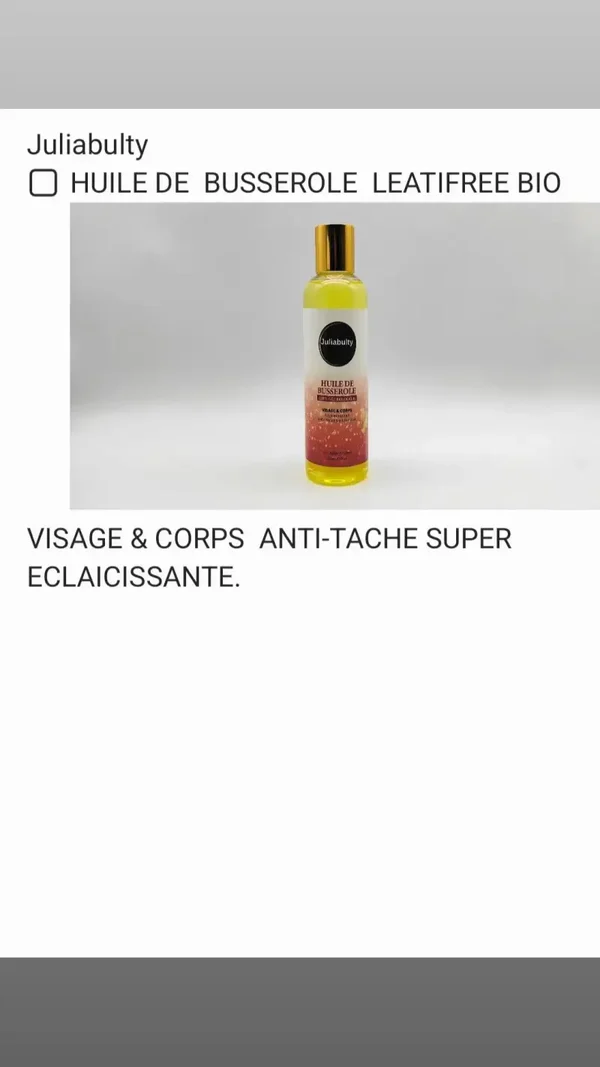 Huile de busserole très eclaicissante