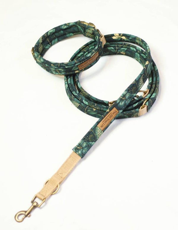 Halsband + Leine 'Green Jungle'