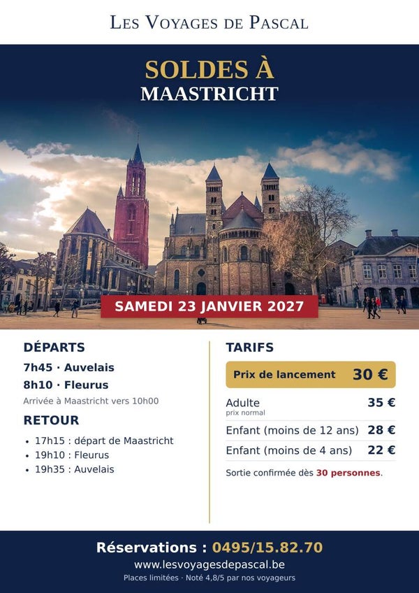 Les Soldes à Maastricht le 23 janvier 27 avec les Voyages de Pascal