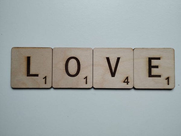 "Love" en écriture scrabble