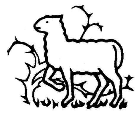 The lamb in the midst of briars is a traditional Anabaptist symbol. It illustrrate the suffering Lamb of God.
