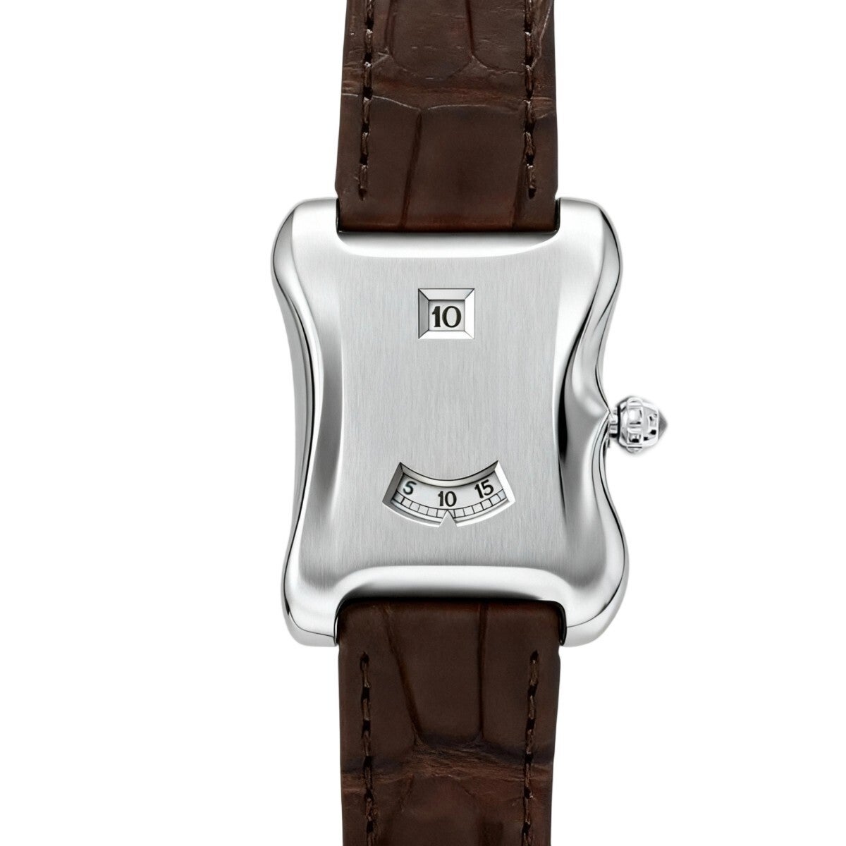 Benlywatch Melt Tank - Silver Case, Brown Leather Strap