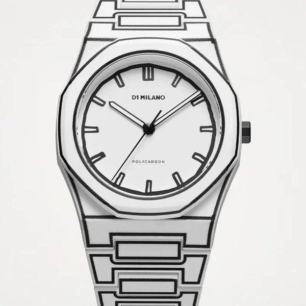 D1 Milano Polycarbon White Sketch 40.5mm - 3D Watch