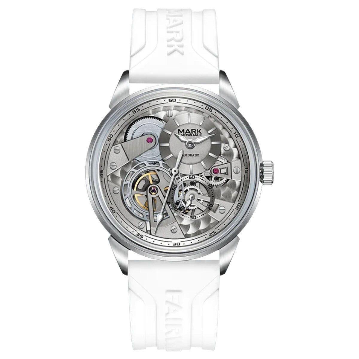 Mark Fairwhale FW-6042 Automatic Skeleton - White Strap, Steel Case