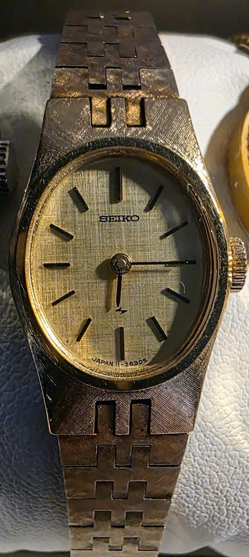 Seiko Ladies' Vintage Oval - Gold-Tone, Linen Dial
