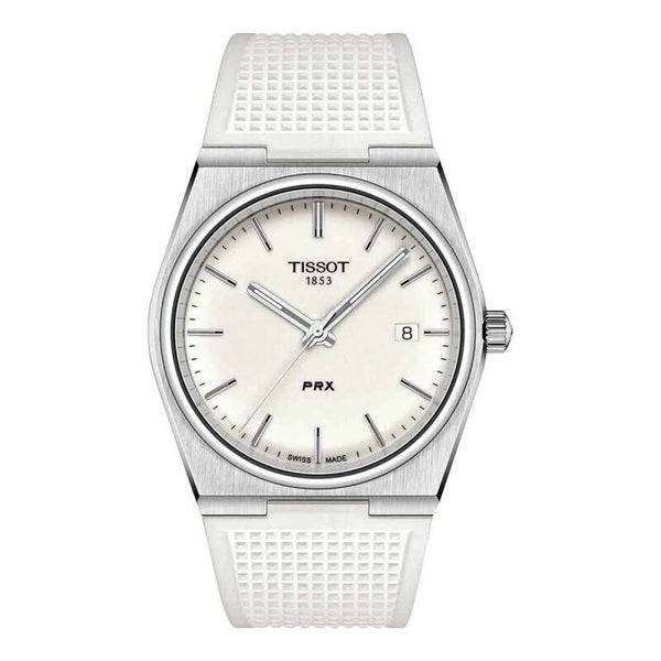 Tissot PRX 40mm Quartz - White Dial, White Rubber Strap