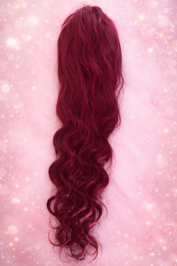 Lace front wig body wave burgundy