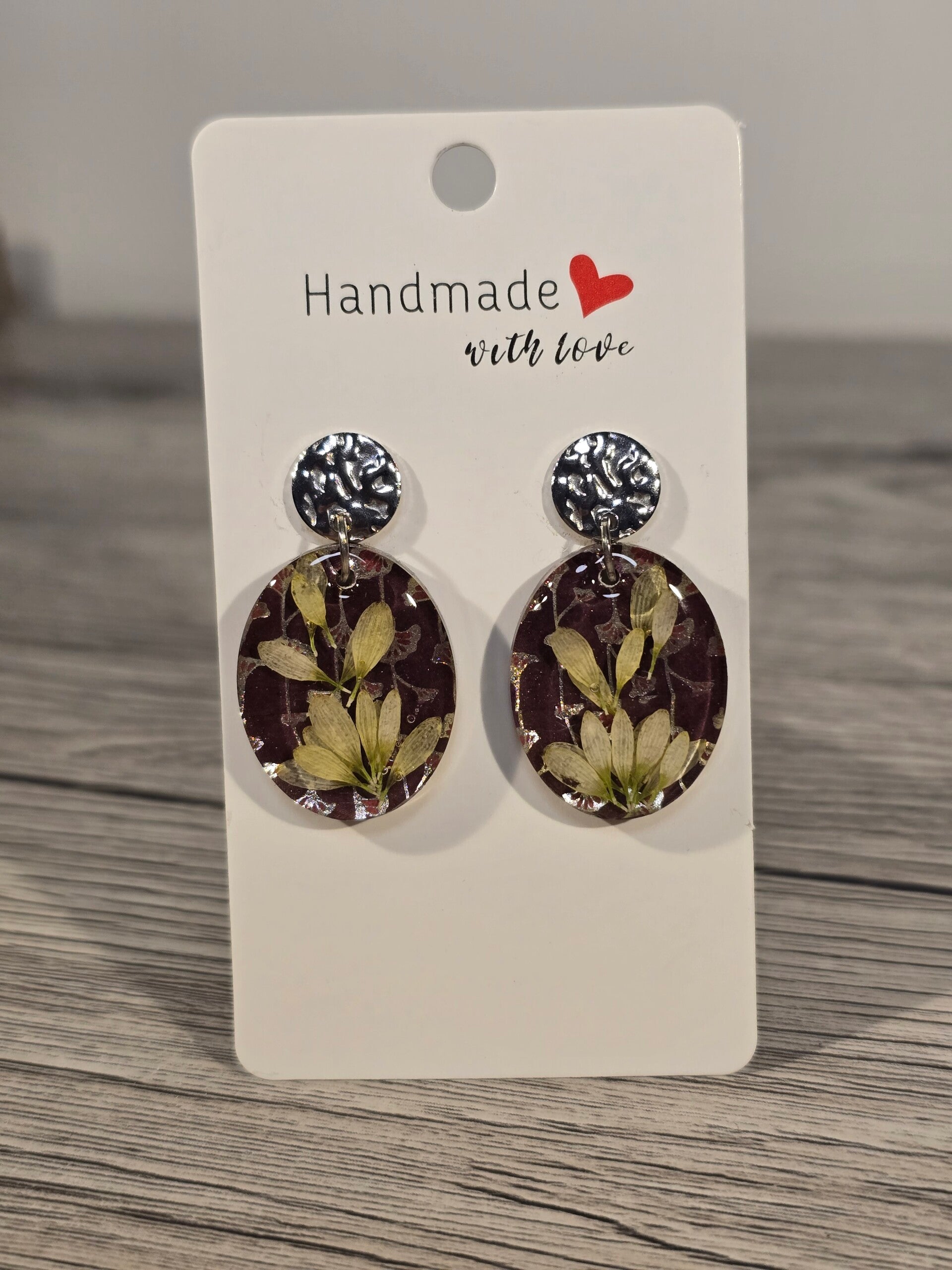 boucles d'oreilles rondes pétales de chrysanthèmes