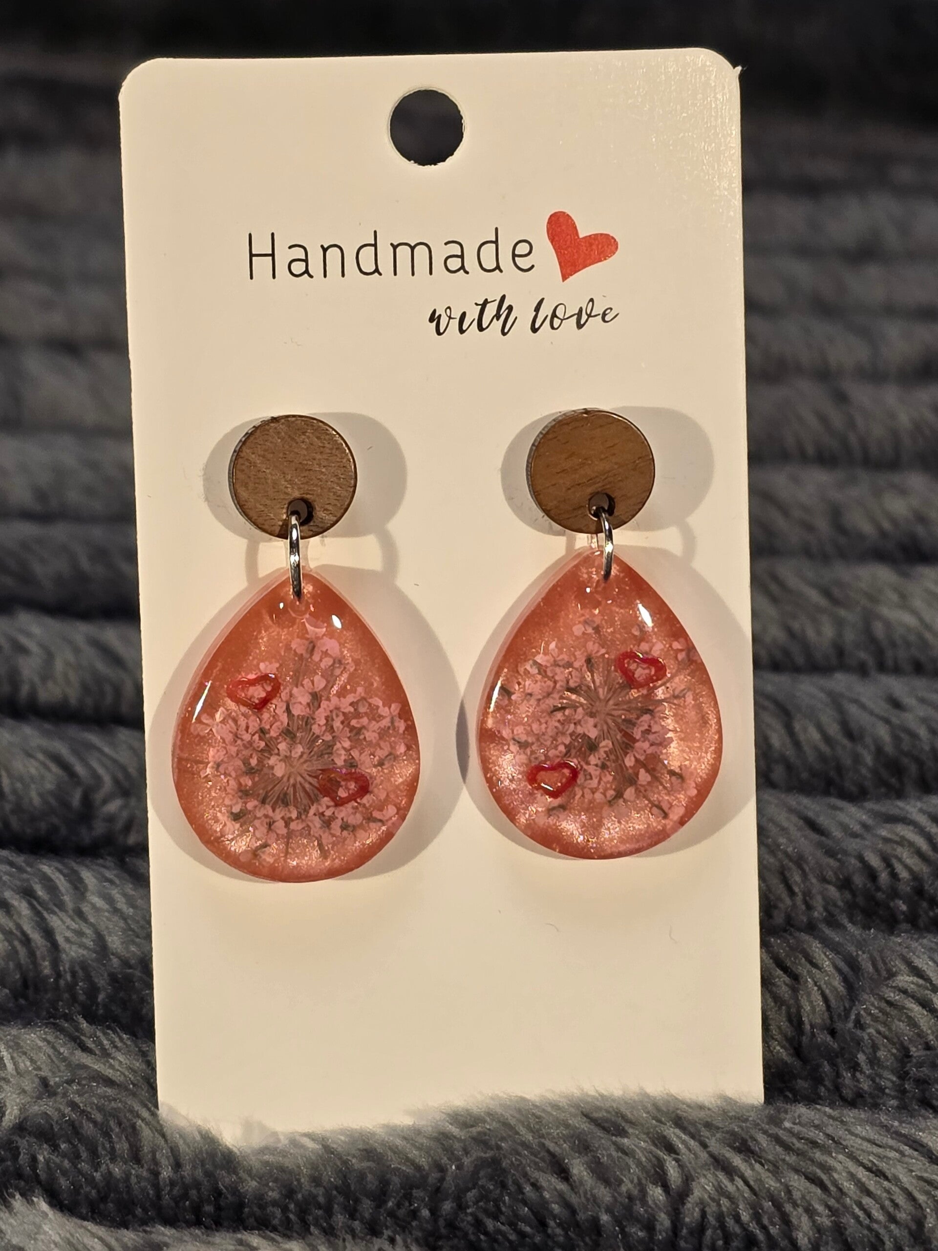 Boucles d'oreilles Love rose pâle