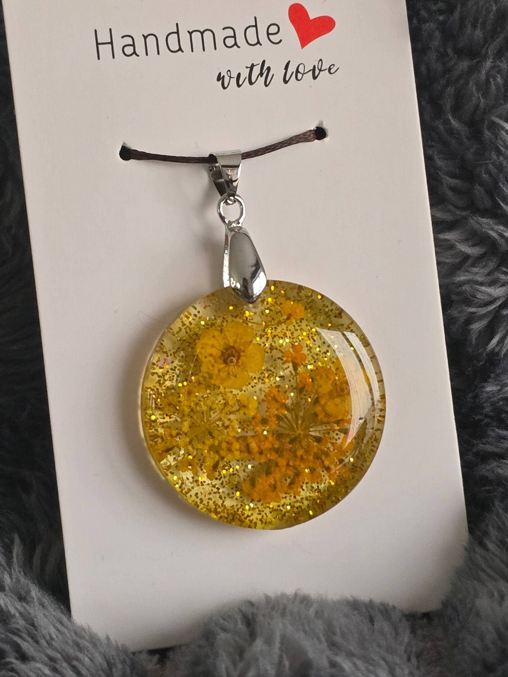 Pendentif rond jaune