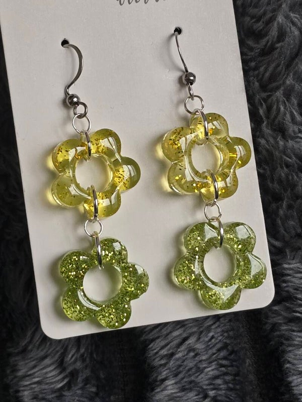 Boucles d'oreilles duo fleurs pâques