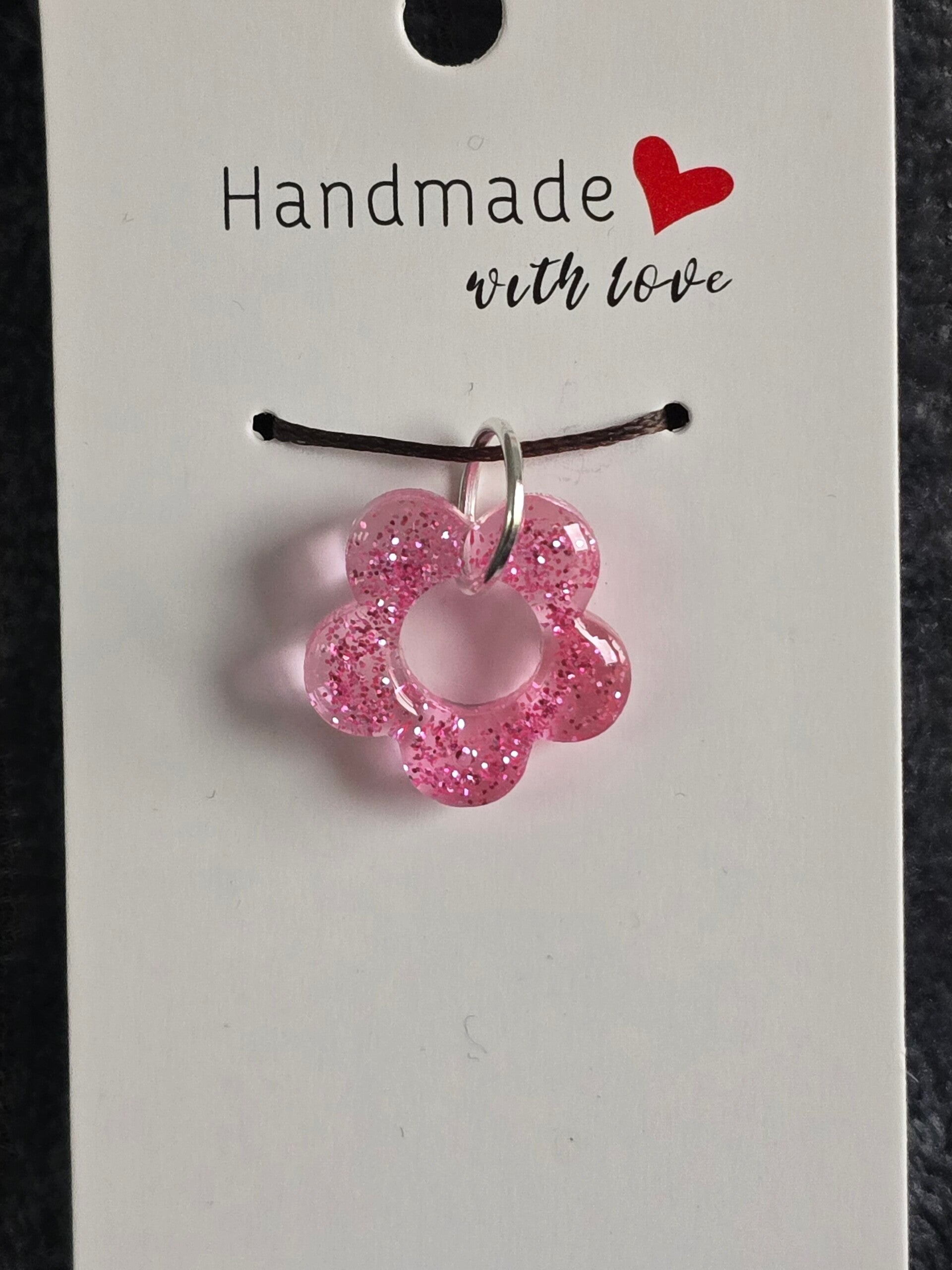 Pendentif fleur rose