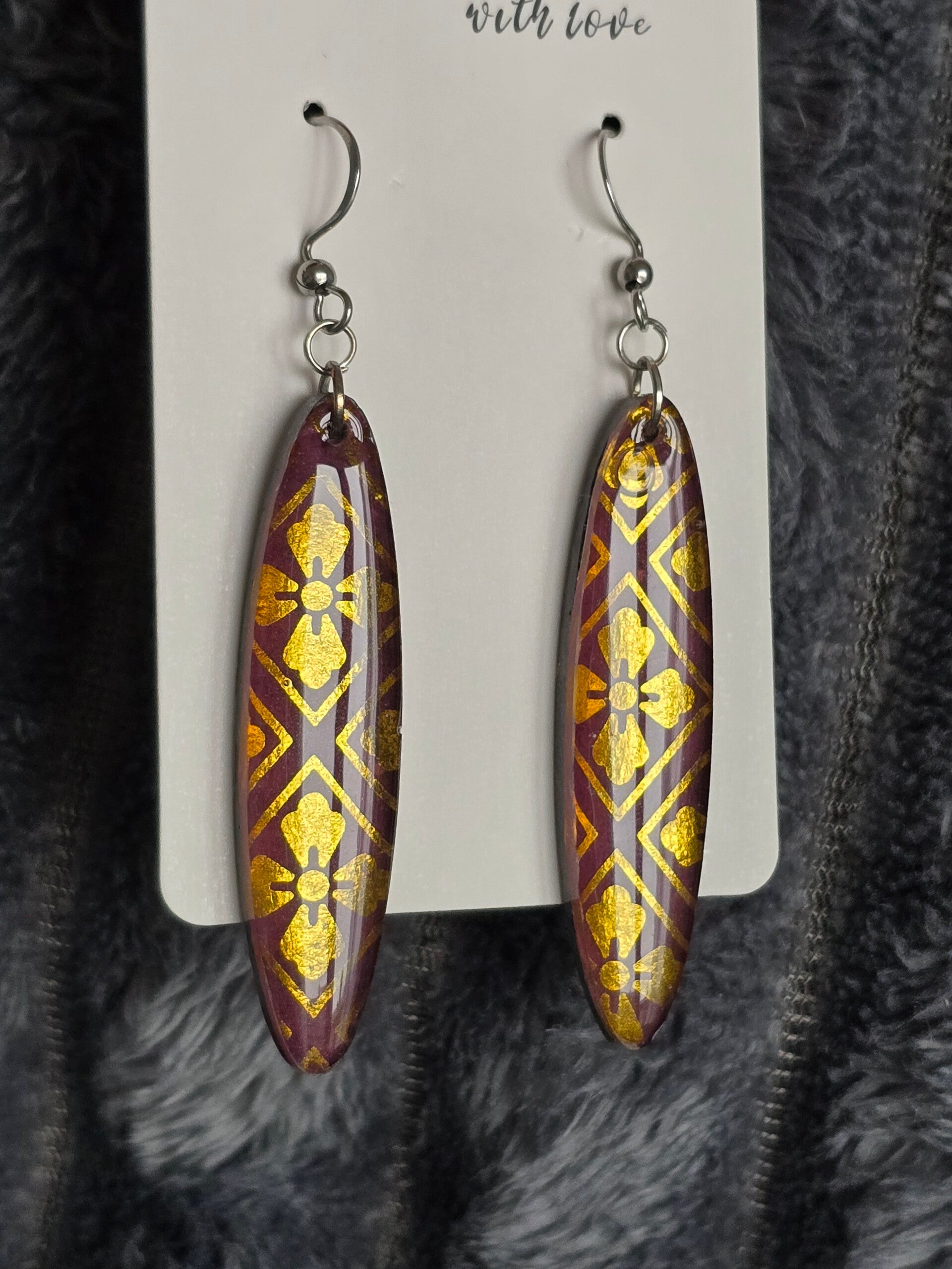 Boucles d'oreilles "papier motifs"