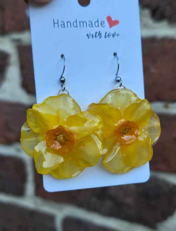 Boucles d'oreilles narcisses