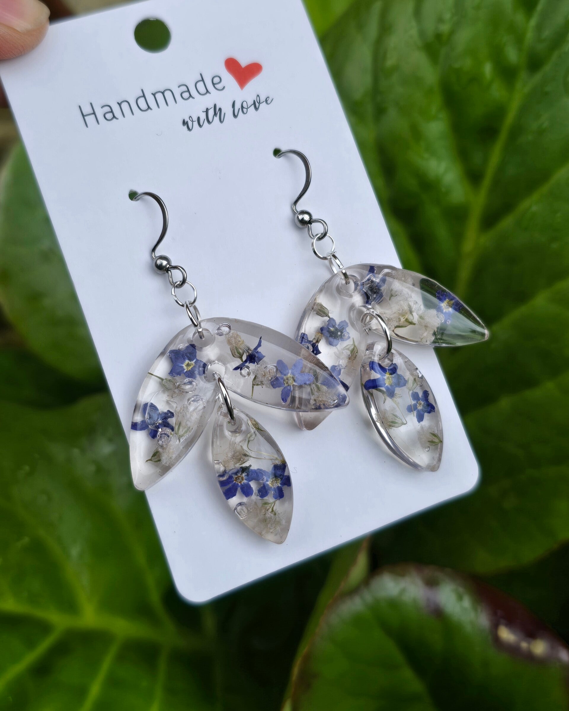 Boucles d'oreilles fleurs et bulles