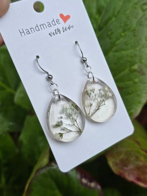 Boucles d'oreilles Gypsophiles gouttes