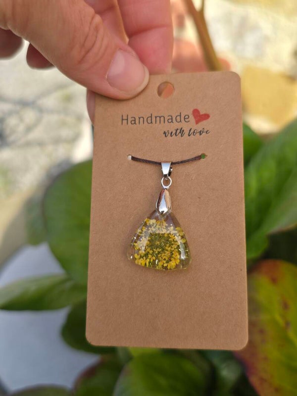 Pendentif vert/jaune reine Anne
