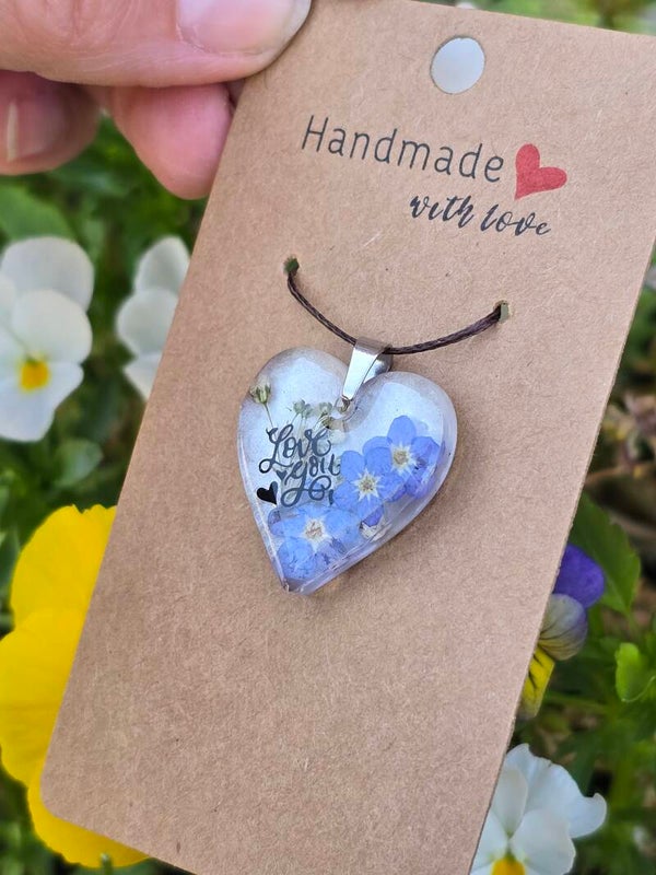 Pendentif cœur message "love you"