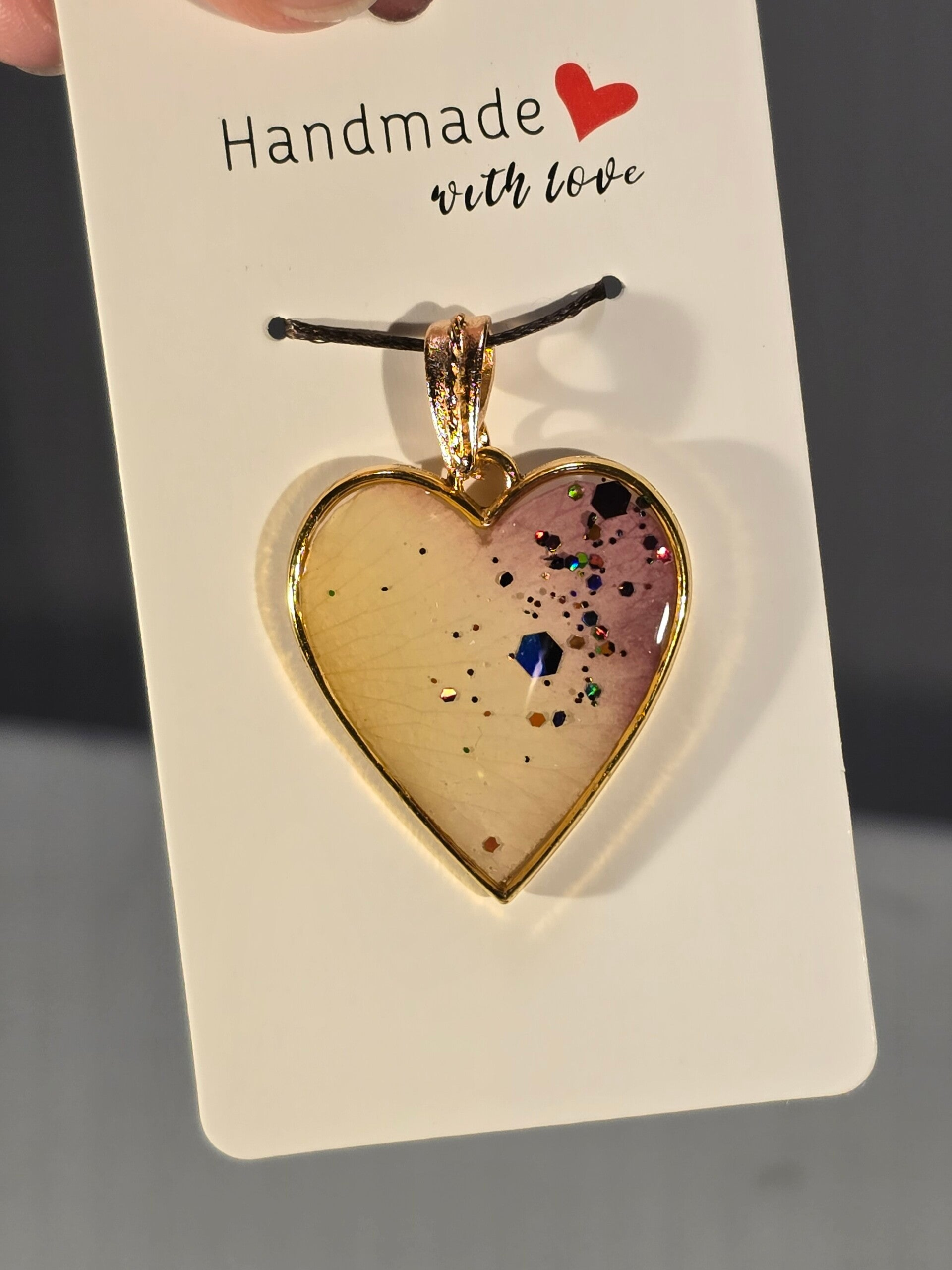 Pendentif cœur pétale de rose