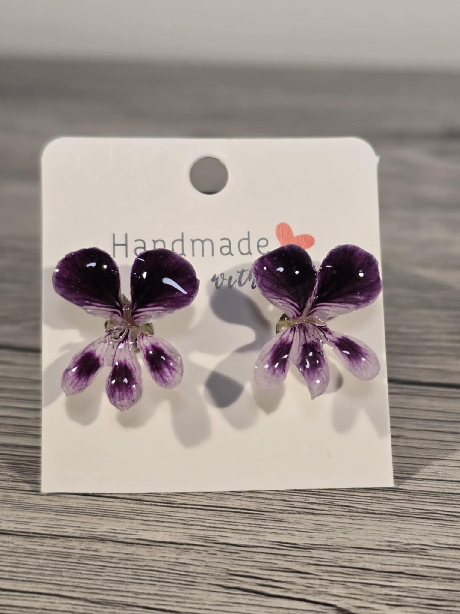 Boucles d'oreilles "Géranium citronelle"