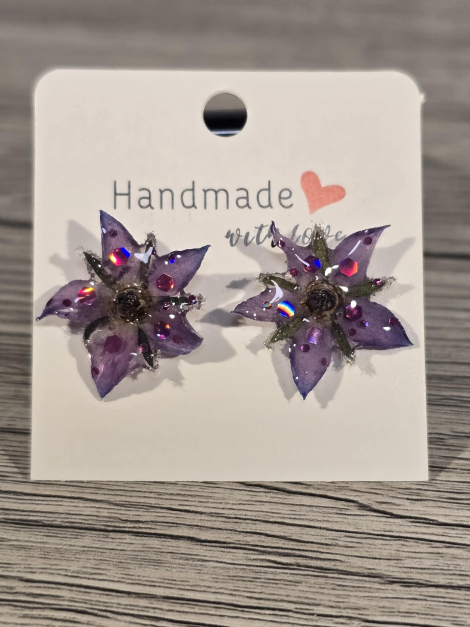 Boucles d'oreilles courtes "Bourrache"